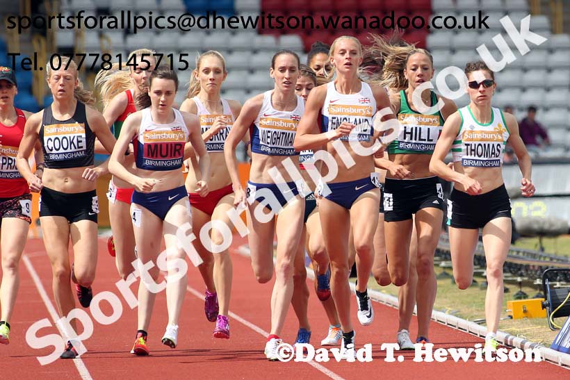 Womens 1500 metres, Sainsbury's British Champs, Alexander Stadium, Birmingham. Photo: David T. Hewitson/Sprts for All Pics